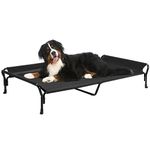 veehoo Cooling Raised Dog Bed, Guardrail Elevated Dog Bed, Chewproof Dog Bed Frame with Washable & Breathable Teslin Mesh, Non-Slip Dog Sofa Bed Cot for Indoor & Outdoor, XX Large, Black