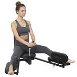 Soozier Split Machine, 180° Adjustable Leg Stretcher Machine with Handwheel, Heavy Duty Flexibility Leg Stretching Equipment for Home Gym, Yoga, Dance Fitness, Black