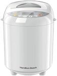 Hamilton Beach Breadmaker, Quick Bake, 19 Programmes, 3 Loaf Sizes, Gluten-Free, Whole Wheat, Jam & Pizza Dough, 15 Hour Timer, Adjustable Crust Control, Keep Warm Function, White - HB8103BMW
