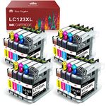 Toner Kingdom LC 123 Ink Compatible for Brother LC123 Ink Cartridges for Brother MFC-J6520DW J6720DW J6920DW J470DW J4510DW J650DW J4610DW J870DW J4410DW DCP-J132W J4110DW J552DW J752DW J152W(16 Pack)