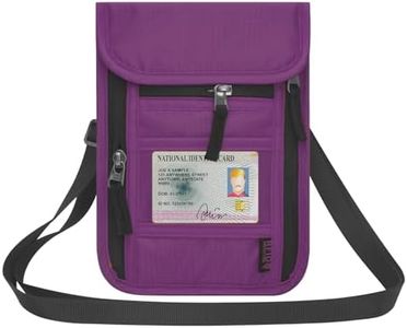 HOTEMIA Neck Wallet for Travel,Passport Holder Neck Pouch for Men Women with Adjustable Neck Strap and RFID Blocking (Purple)