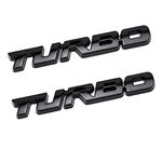 2Pack Big Size Metal Turbo Emblem Badges,HUAPX 3D OEM Turbo Premium Car Side Fender Rear Trunk Logo Decals Compatible for Ford Jeep BMW Toyota Honda Nissan Chevrolet (MATT Black)