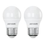 paul russells 6.5W LED Golf Ball Light Bulbs Edison Screw E27 60w Equivalent Bulb 806LM LED Bulb 6500K Day Light Round Frosted G45 ES Energy Saving Mini Globe Lamp Pack of 2