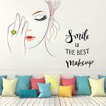 Decals Creation Smile Beauty' Gril Wall Sticker for Living Room Bedroom for Home Hall Décor Wall Sticker (Multicolor, Size - 65 Cm X 80 Cm)