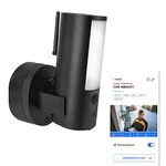 ABUS WLAN Light Outdoor Camera, PPIC46520, Smart surveillance camera with outdoor light, person, animal and car detection, individual push notification, 2-way audio, memory card and app