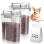 TBMax 2Pack Dog Food Containers, 5L/5KG Portable Pet Food Storage Containers with Plastic Lid and Measuring Cups, Airtight Pet Dog Cat Dry Food Dispenser Bins