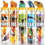 JOYIN 69Pcs Small Animal Figures, Assorted Mini Plastic Animal Toy (Ocean, Zoo, Farm, Dinosaur, Insect), Realistic Tiny Little Animals for Sensory Bin, Christmas Birthday Gifts, Toddler 1-3, Kid 3-5