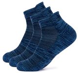 Mush Bamboo Ultra Soft, Anti Odor, Breathable, Anti Blister Ankle Socks for Men & Women for Casual & Sports Wear (Pack of 3, Melange Navy Sky)