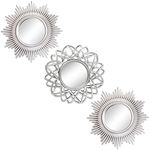 Kelly Miller Silver Mirrors for Wall Decor - Set of 3 Home & Room Wall Decorations for Living Room, Bedroom & Dinning Room (M016)