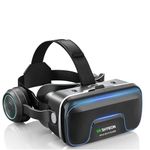 VR Headset for Phone, Virtual Reality Headsets 110° FOV, Anti-Blue Light Lenses, Compatible with iPhone and Android 4.7-7.2 inch Screens (Black)