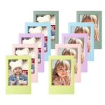 CAIYOULE Mini Picture Frames Compatible with Fujifilm Mini 12/11/9/8/7+/EVO & Polaroid 3 inch Photos - Colorful 2x3 Small Wallet Size Photo Frame for Desktop Displaying (10 Pack)