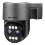 GENBOLT PTZ WiFi Security Camera Outdoor 2.5K, CCTV Home Surveillance Camera with 12X Hybrid Zoom, Dual Lens IP Camera with Color Night 4MP, Auto Cruise Tracking Humanoid Detection [DC&PoE]