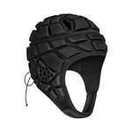 DGYAO Rugby Headguard, Kids Boys Protective Headgear, Padded Gear Helmet For Head Protection (black, Medium)