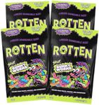Rotten Sour Gummy Worms - Low Sugar, Low Calorie, 7g Gut-Friendly Prebiotic Fiber and 3g Protein, Gluten Free Candy - 5.3 oz Share Pack [4 Pack]