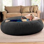 Jaxx 6 Foot Cocoon Large Bean Bag Chairs for Adults, Black