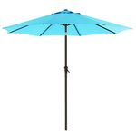 SONGMICS Patio Umbrella, 9 ft Outdoor Table Umbrella, Deck Umbrella, with 8 Ribs, UPF 50+, 30° Dual-Tilt System, Base Not Included, for Patio, Garden, Pool, Lake Blue UGPU09JU, Lake Blue, 9 ft, Modern