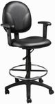 Boss Office Products B1691-CS Stand Up Caressoft Drafting Stool with Adjustable Arms in Black