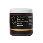 Furniture Clinic Leather Recolouring Balm - Leather Colour Restorer for Sofas, Leather Colour Repair for Faded & Scratched Leather Upholstery, Car Seats, Shoes and Clothing - 16 Colours (Maroon)