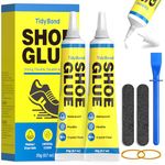 Shoe Glue, Shoe Repair Adhesive Flexible, Waterproof, Clear, Super Strong Glue for Soles, Sneakers, Boots, Leather, Handbags, Soles, Heels - Works on Leather, Rubber, Vinyl, Canvas - 20ml x2