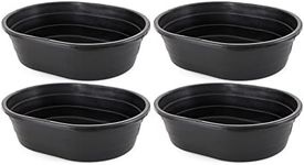 Little Giant ST15 15 Gallon Molded Poly Plastic Oval Stock Water Tank Trough for Cattle, Horses, and Other Livestock Animals, Black (4 Pack)