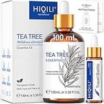 HIQILI Tea Tree Essential Oil (100 ML),100% Pure Australian for Toenail Fungus,Hair Damage,Skin Problems,Add to Shampoo,Body Wash,Conditioner - 3.38 Fl. Oz