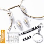 Nose Pads for Glasses,Upgraded Soft Silicone Eyeglasses Nose Pads,Anti Slip Air Chamber Eyeglasses Nose Pads,Screw-in Glasses Nose Pad Replacement Kit With 5 Pairs Nose Pads,Screws,Screwdrivers