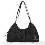 PALAY® Women Gym Bag Waterproof Nylon Carry-on Bag with Shoe Compartment Travel Duffle Bag Shoulder Bag with Adjustable Shoulder Strap Multi Use Casual Shoulder Bag for Trip, Gym, Black