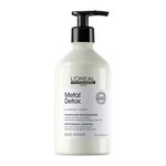 L'Oréal Professionnel Metal Detox Sulfate-Free Shampoo for Color Treated Hair, Damaged Hair & Breakage, Anti-Metal, Serie Expert, Cleansing, Smoothing, Strengthening, Rich & Creamy Texture - 500ml