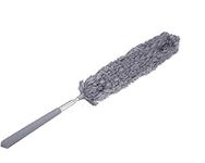 MBA Microfiber Duster - Feather Dusters for cleaning Blinds, Furniture Cobweb, windows & Cars -Shelves and Ceiling Fans, Extendable Handle Long Reach with 88 cm Length (Grey)