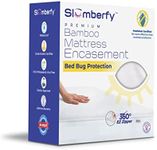 Slumberfy Twin Size Waterproof Bamboo Mattress Encasement by - Premium Skin-Safe Mattress Protector with 360 EZ Zipper, Lab-Tested Bed Bug, Zippered Mattress Encasement (39x75 in)