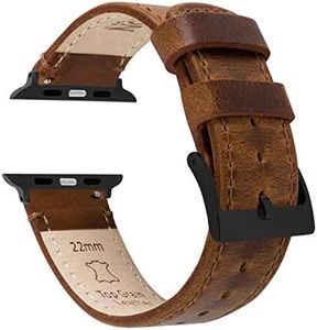 Barton Grain Leather Apple Watch Band - Compatible with Apple Watch Models 1-10, SE, Ultra & Ultra 2 - Premium Apple Watch Bands for Men - Elegant Design for All Apple Watch Models