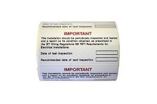 Warning Signs - PERIODIC INSPECTION LABEL - S/A VINYL - 100 LABELS ON A ROLL 75x35