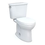 TOTO Drake Transitional Two-Piece Elongated 1.28 GPF Universal Height Tornado Flush Toilet with 10 Inch Rough-in, CEFIONTECT, and SoftClose Seat, WASHLET+ Ready, Cotton White - MS776124CEFG.10#01