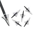 6 Pcs Archery Hunting Broadheads 2 Fix Blades Broadheads 125 Grain Stainless Steel Arrowheads Right Bevel Blade Arrow Tips for Compound Bow