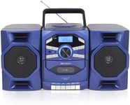 Emerson Portable CD Player Boombox with Cassette Player, Tape Recorder, AM/FM Radio, MP3 AUX Input, Detachable Speakers, AC/DC & Battery Operated – Stereo System for Home, Travel, Indoor & Outdoor Use