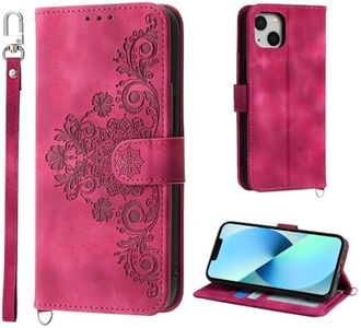 AsWant Wallet Case for Apple iPhone 13 (6.1"-inch) - Premium Leather Flip Protective Case Magnetic Cover with Stand Function (Red)