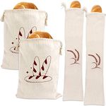 Augshy 4 Packs Linen Bread Bags Ideal for Homemade Bread Unbleached Reusable Bread Storage Bakery & Baguette 12.5 X 16 In, 2-27 X 6 In