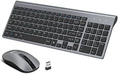 LeadsaiL Wireless Keyboard and Mouse Set, Wireless USB Mouse and Compact Computer Keyboards Combo, QWERTY UK Layout for HP/Lenovo Laptop and Mac