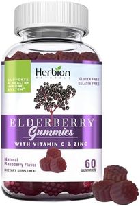 Herbion Elderberry Gummies with Vitamin C & Zinc - Healthy Immune System Support - Gluten-Free & Gelatin-Free - 60 Gummies for Adults & Children 4 Years & Above - Made in USA.