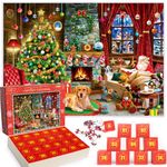 MiuCo Jigsaw Advent Calendar 2024, Christmas Jigsaw Puzzles for Adults 1000 Piece Dog Advent Calendar for Women Men, 24 Boxes Puzzles to Home Decoration Gifts for Mum Dad Teenage