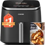 COSORI Air Fryer 9-in-1, Compact & Large 6-Qt, Fast Turbo Modes, 90°–450°F Even Results With Precise Temperature Control, Up to 95% Less Oil*, Roast, Bake, Dry, Reheat, Frozen, Broil, Proof, Grey