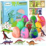 Bath Bombs for Kids with Toys Inside, 9 Pack Organic Dinosaur Bath Bombs Gift Set, Bubble Bath Fizzes, Bath Toys for Kids 3-5, Stocking Stuffers for Kids, Christmas and Birthday Gifts for Boys