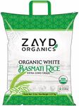 Zayd Organic White Basmati Rice, Indian Traditional Extra Long Rice, Vegan, Fresh, USDA Organic, 5lbs