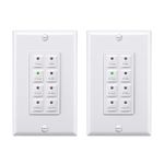 BN-LINK Countdown Digital Wall Timer Switch for Exhaust Fan with Push Button 5-15-30-60mins, 2-4hours, Bathroom Fan Light Switch Timer Indoor, Neutral Required, Wall Plate Included, White