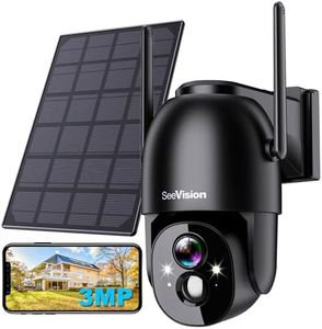 Solar Security Cameras Wireless Outdoor, 2K Battery Powered PTZ WiFi 3MP Security Camera for Home with Spotlight, PIR Motion Detection,Siren, Color Night Vision, 2-Way Talk, SD/Cloud Storage