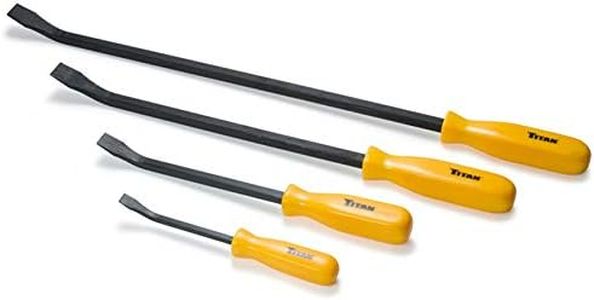 Titan 17101 4 pc. Pry Bar Set, Includes 8-Inch, 12-Inch, 18-Inch, and 24-Inch Screwdriver Pry Bars, Factory, Forged Carbon Steel