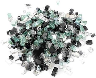 Stanbroil 10-Pound Blended Fire Glass - 1/2 inch Reflective Tempered Fire Glass Blended Onyx Black, Platinum, Light Green Reflective for Indoor and Outdoor Gas Fire Pits and Fireplaces