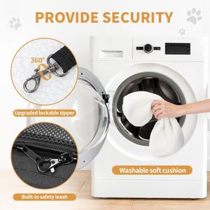 Petsfit Airline Approved Cat Carrier – Foldable, Large, Black, for Cats & Small Dogs