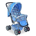 LuvLap Starshine Baby Stroller/Pram for 0 to 3 Years, New Born/Toddler/Kid, Lightweight, Adjustable backrest, 360° Swivel Wheel, Large Storage Basket, Reversible Handlebar (Sky Blue)