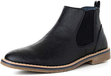 Alpine Swiss Mens Nash Chelsea Boots Snakeskin Ankle Boot Genuine Leather Lined BLK 9 M US